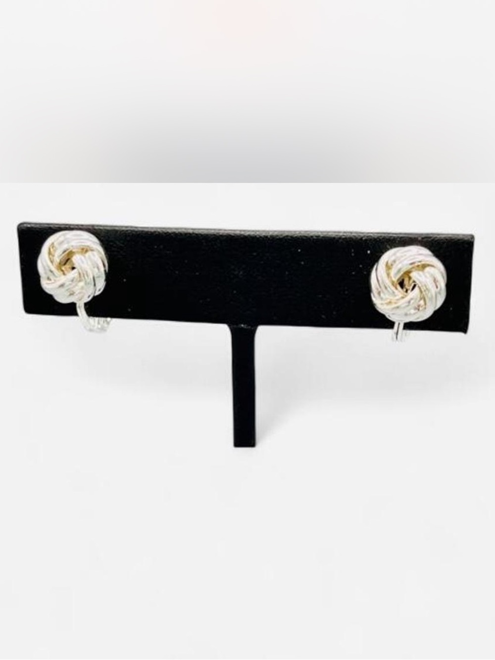Classic Silver-Tone Knot Clip-On Earrings